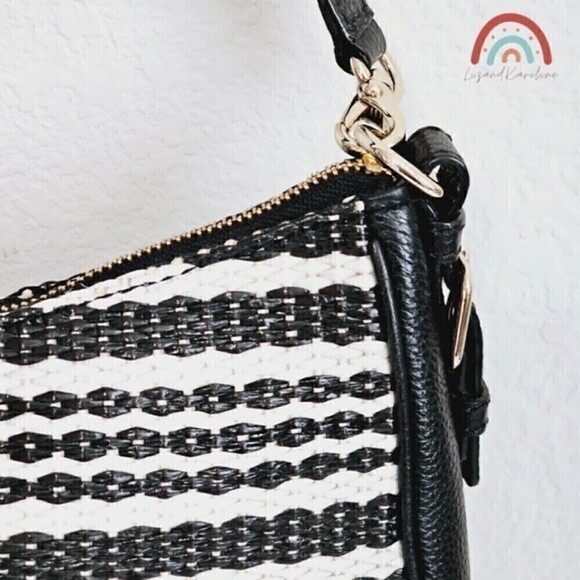 Kate Spade Cobble Hill Mylie Pebbled Leather Straw Rattan Hobo Shoulder Bag - Picture 7 of 16